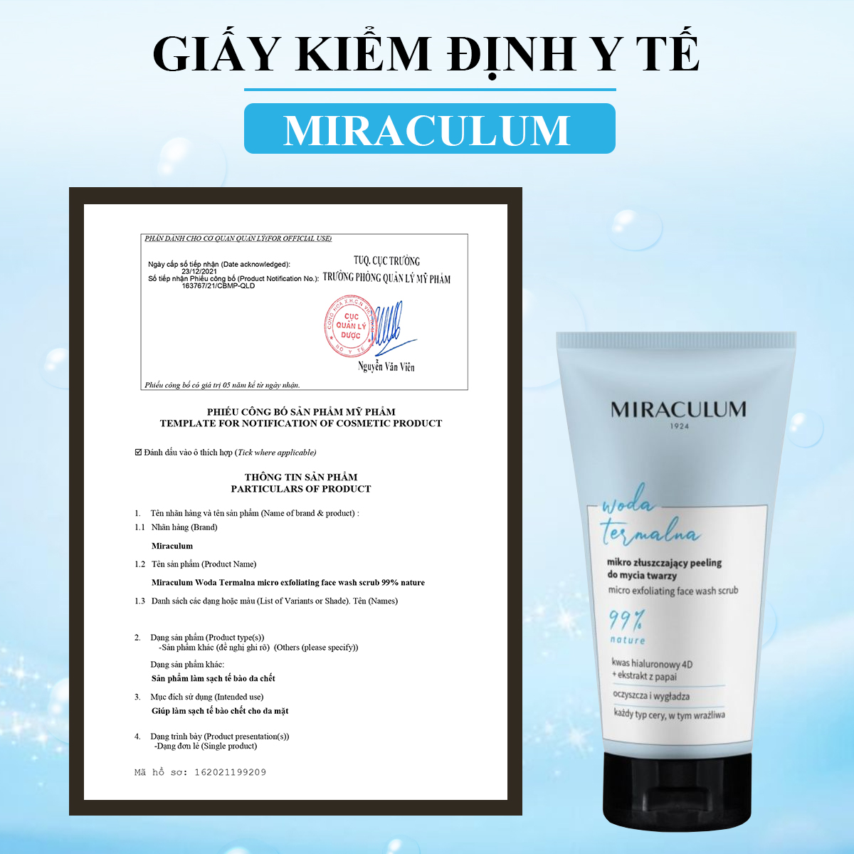 Cam kết chất lượng sản phẩm Miraculum